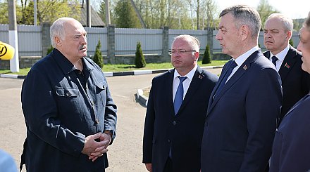 Александр Лукашенко во время рабочей поездки в Витебскую область посещает Оршанский лесхоз
