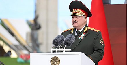Выступление Александра Лукашенко на военном параде, посвященном 80-й годовщине освобождения Республики Беларусь от немецко-фашистских захватчиков