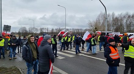 Польские фермеры заблокировали КПП на границе с Украиной