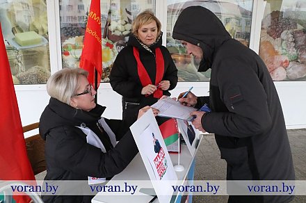 В Вороново прошел пикет по сбору подписей для выдвижения кандидатов в Президенты