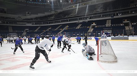 Александр Лукашенко приехал на тренировку "Динамо-Минск" - поддержать "зубров" перед 1/4 финала Кубка Гагарина