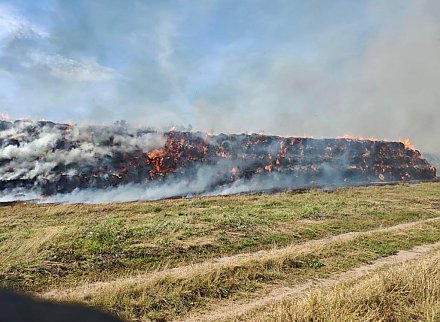 В Сморгонском районе детская шалость со спичками стала причиной пожара, в результате которого сгорело 450 тонн соломы