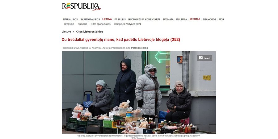 Ухудшение уровня жизни в Литве: данные опроса и сравнение с Беларусью