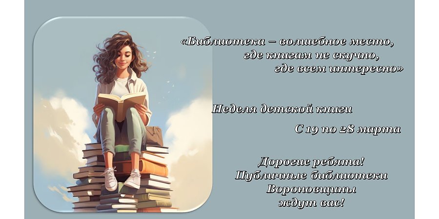Библиотека – волшебное место, где книгам не скучно, где всем интересно. С 19 по 28 марта в Вороновском районе пройдет Неделя детской книги