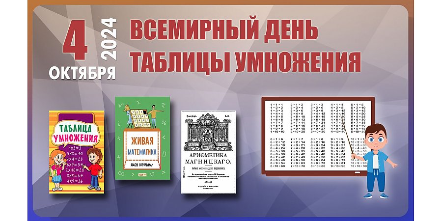 4 октября — Всемирный день таблицы умножения