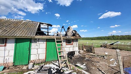 В Вороновском районе горела хозпостройка