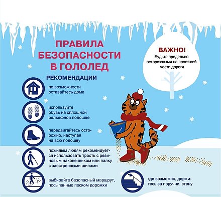 В МЧС напомнили правила безопасности в гололед 