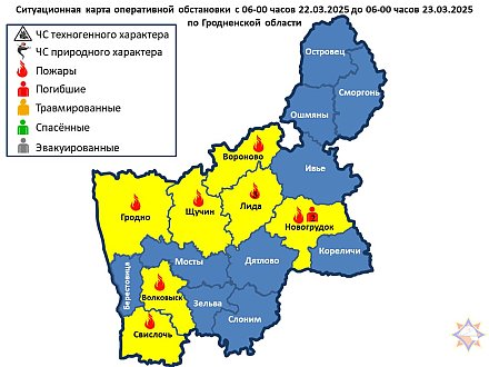 За прошедшие сутки на территории Гродненской области произошло 9 пожаров, погибли 2 человека 
