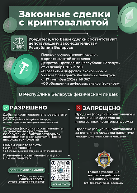 Законные сделки с криптовалютой (инфографика)