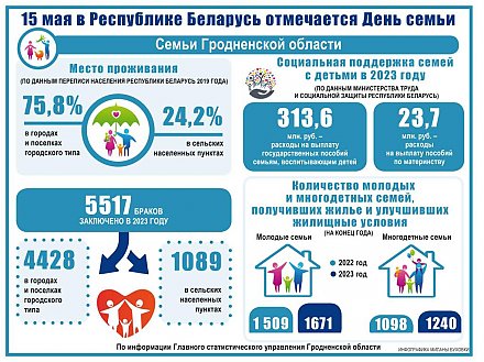 Семьи Гродненской области в инфографике "Гродзенскай праўды"